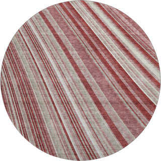 Piper Looms Mayfield Stripes AMF981 Garnet Machine Washable Area Rug Round Main Image