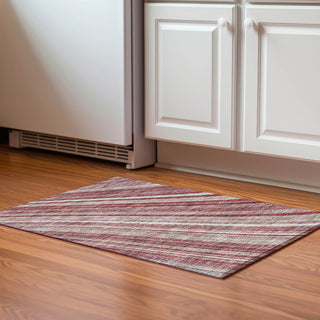 Piper Looms Mayfield Stripes AMF981 Garnet Machine Washable Area Rug Scatter Lifestyle Image Feature
