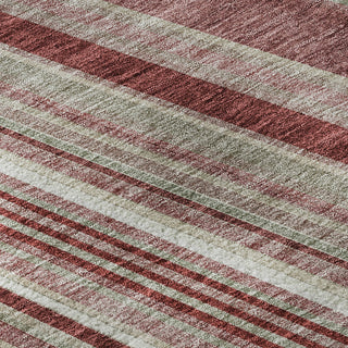 Piper Looms Mayfield Stripes AMF981 Garnet Machine Washable Area Rug Swatch Image