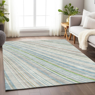 Piper Looms Mayfield Stripes AMF981 Ivory Machine Washable Area Rug Lifestyle Image Feature