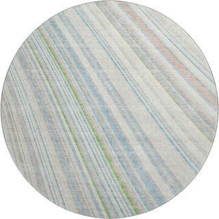 Piper Looms Mayfield Stripes AMF981 Ivory Machine Washable Area Rug Round Main Image