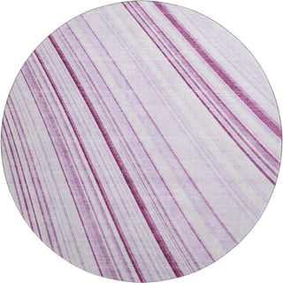 Piper Looms Mayfield Stripes AMF981 Lavender Machine Washable Area Rug Round Main Image