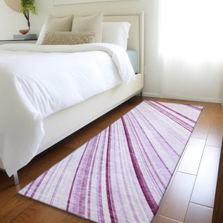 Piper Looms Mayfield Stripes AMF981 Lavender Machine Washable Area Rug Runner Lifestyle Image Feature
