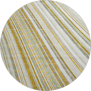 Piper Looms Mayfield Stripes AMF981 Linen Machine Washable Area Rug Round Main Image