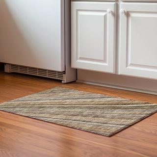 Piper Looms Mayfield Stripes AMF981 Taupe Machine Washable Area Rug Scatter Lifestyle Image Feature