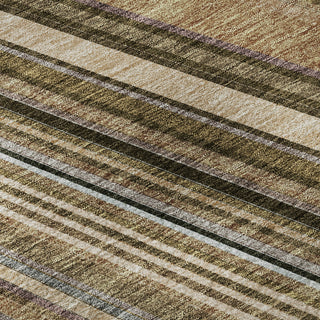 Piper Looms Mayfield Stripes AMF981 Taupe Machine Washable Area Rug Swatch Image