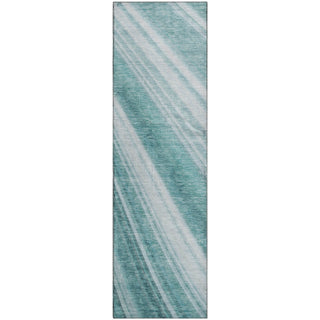 Piper Looms Mayfield Stripes AMF981 Teal Machine Washable Area Rug Runner Main Image