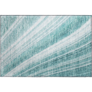 Piper Looms Mayfield Stripes AMF981 Teal Machine Washable Area Rug Scatter Main Image