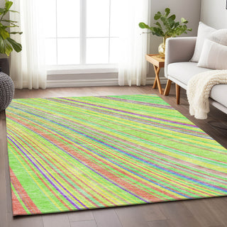 Piper Looms Mayfield Stripes AMF981 Yellow Machine Washable Area Rug Lifestyle Image Feature