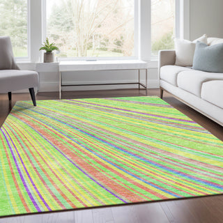 Piper Looms Mayfield Stripes AMF981 Yellow Machine Washable Area Rug Lifestyle Image Feature