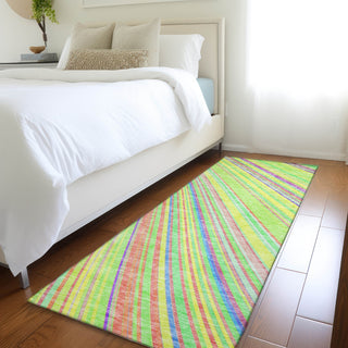 Piper Looms Mayfield Stripes AMF981 Yellow Machine Washable Area Rug Runner Lifestyle Image Feature