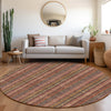 Piper Looms Mayfield Stripes AMF982 Blush Machine Washable Area Rug Round Lifestyle Image Feature
