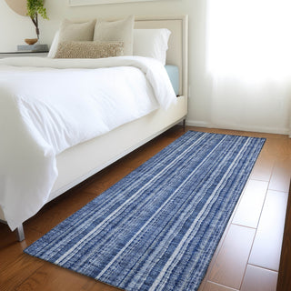 Piper Looms Mayfield Stripes AMF982 Denim Machine Washable Area Rug Runner Lifestyle Image Feature