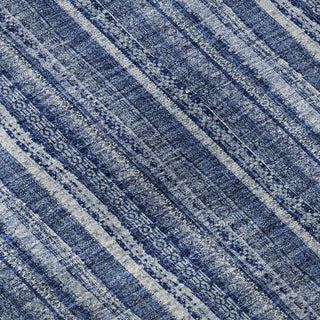Piper Looms Mayfield Stripes AMF982 Denim Machine Washable Area Rug Swatch Image