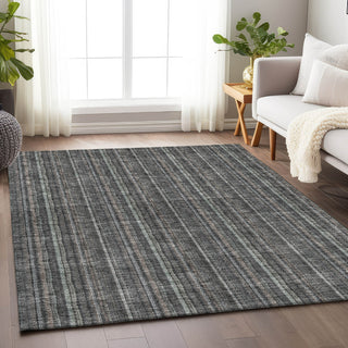 Piper Looms Mayfield Stripes AMF982 Gray Machine Washable Area Rug Lifestyle Image Feature
