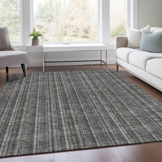 Piper Looms Mayfield Stripes AMF982 Gray Machine Washable Area Rug Lifestyle Image Feature