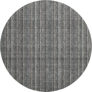 Piper Looms Mayfield Stripes AMF982 Gray Machine Washable Area Rug Round Main Image
