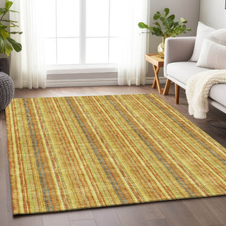 Piper Looms Mayfield Stripes AMF982 Honey Machine Washable Area Rug Lifestyle Image Feature