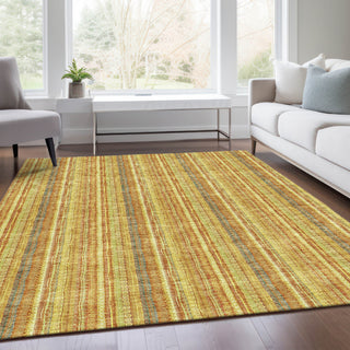 Piper Looms Mayfield Stripes AMF982 Honey Machine Washable Area Rug Lifestyle Image Feature