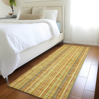 Piper Looms Mayfield Stripes AMF982 Honey Machine Washable Area Rug Runner Lifestyle Image Feature