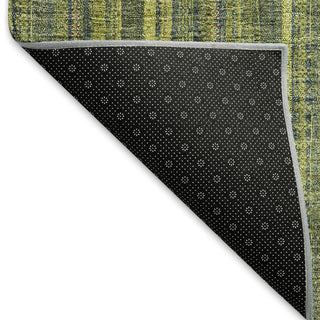 Piper Looms Mayfield Stripes AMF982 Olive Machine Washable Area Rug Backing Image