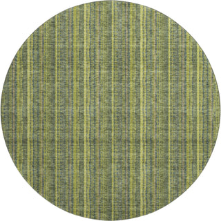 Piper Looms Mayfield Stripes AMF982 Olive Machine Washable Area Rug Round Main Image