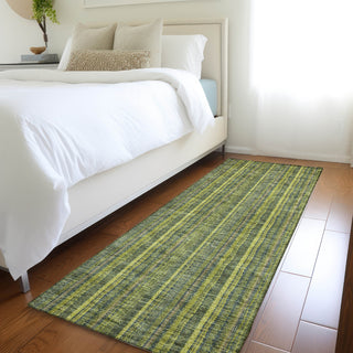 Piper Looms Mayfield Stripes AMF982 Olive Machine Washable Area Rug Runner Lifestyle Image Feature