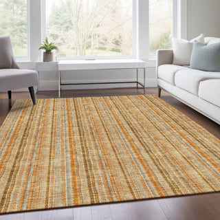 Piper Looms Mayfield Stripes AMF982 Peach Machine Washable Area Rug Lifestyle Image Feature