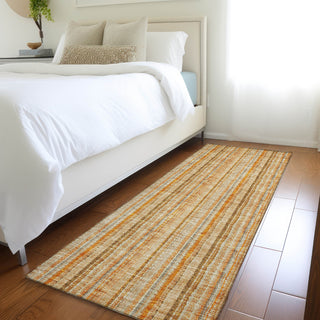 Piper Looms Mayfield Stripes AMF982 Peach Machine Washable Area Rug Runner Lifestyle Image Feature
