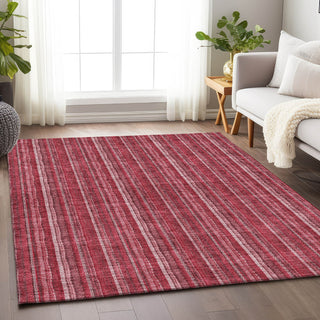 Piper Looms Mayfield Stripes AMF982 Pink Machine Washable Area Rug Lifestyle Image Feature