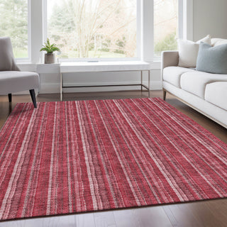 Piper Looms Mayfield Stripes AMF982 Pink Machine Washable Area Rug Lifestyle Image Feature