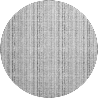 Piper Looms Mayfield Stripes AMF982 Silver Machine Washable Area Rug Round Main Image