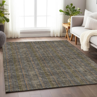 Piper Looms Mayfield Stripes AMF982 Taupe Machine Washable Area Rug Lifestyle Image Feature