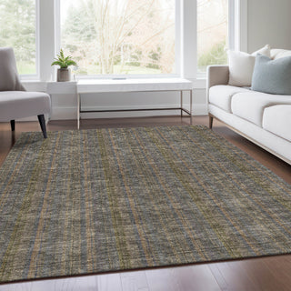 Piper Looms Mayfield Stripes AMF982 Taupe Machine Washable Area Rug Lifestyle Image Feature