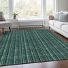 Piper Looms Mayfield Stripes AMF982 Teal Machine Washable Area Rug Lifestyle Image Feature