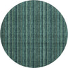 Piper Looms Mayfield Stripes AMF982 Teal Machine Washable Area Rug Round Main Image