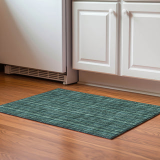 Piper Looms Mayfield Stripes AMF982 Teal Machine Washable Area Rug Scatter Lifestyle Image Feature
