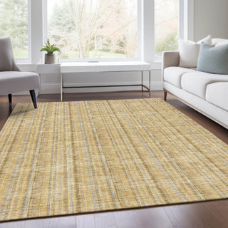 Piper Looms Mayfield Stripes AMF982 Wheat Machine Washable Area Rug Lifestyle Image Feature
