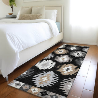 Piper Looms Mayfield Southwest AMF983 Black Machine Washable Area Rug Runner Lifestyle Image Feature