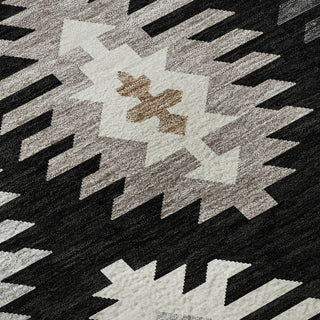 Piper Looms Mayfield Southwest AMF983 Black Machine Washable Area Rug Swatch Image
