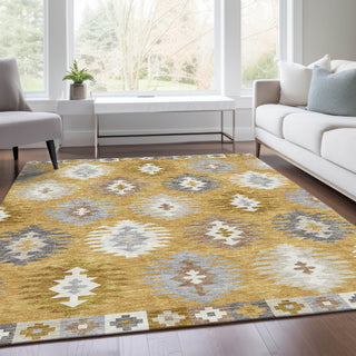 Piper Looms Mayfield Southwest AMF983 Gold Machine Washable Area Rug Lifestyle Image Feature