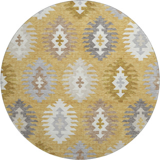 Piper Looms Mayfield Southwest AMF983 Gold Machine Washable Area Rug Round Main Image