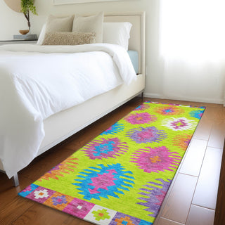 Piper Looms Mayfield Southwest AMF983 Lime Machine Washable Area Rug Runner Lifestyle Image Feature