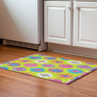 Piper Looms Mayfield Southwest AMF983 Lime Machine Washable Area Rug Scatter Lifestyle Image Feature