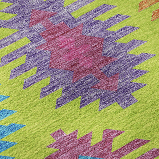 Piper Looms Mayfield Southwest AMF983 Lime Machine Washable Area Rug Swatch Image