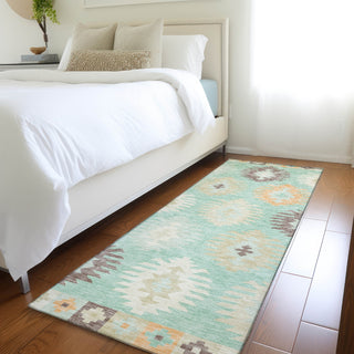Piper Looms Mayfield Southwest AMF983 Mint Machine Washable Area Rug Runner Lifestyle Image Feature