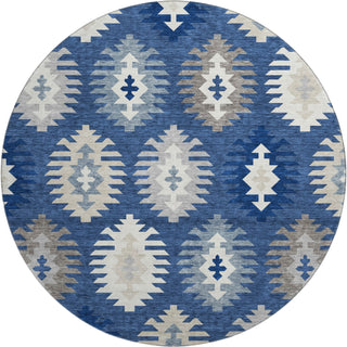 Piper Looms Mayfield Southwest AMF983 Navy Machine Washable Area Rug Round Main Image