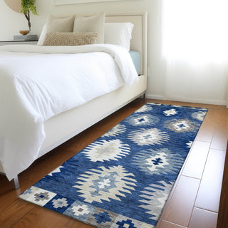 Piper Looms Mayfield Southwest AMF983 Navy Machine Washable Area Rug Runner Lifestyle Image Feature