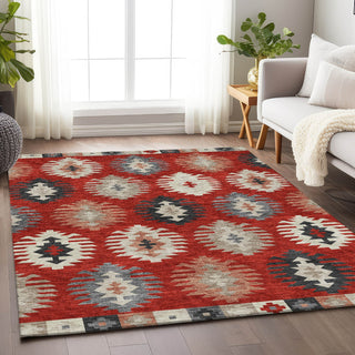 Piper Looms Mayfield Southwest AMF983 Red Machine Washable Area Rug Lifestyle Image Feature