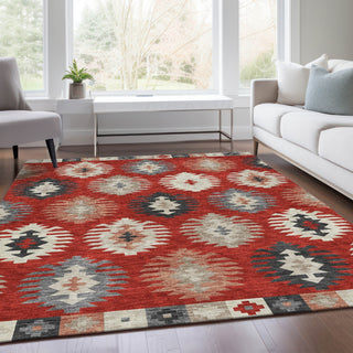 Piper Looms Mayfield Southwest AMF983 Red Machine Washable Area Rug Lifestyle Image Feature
